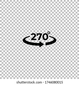 Icono de ángulo 270 grados. símbolo de rotación de 270 grados