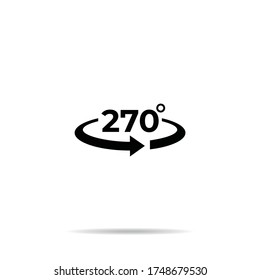 Angle 270 degrees  icon.270 degrees rotation symbol