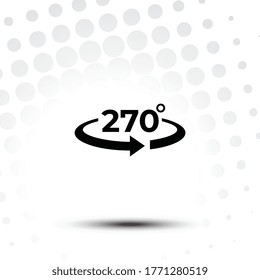 Angle 270 degrees  icon.270 degrees rotation symbol