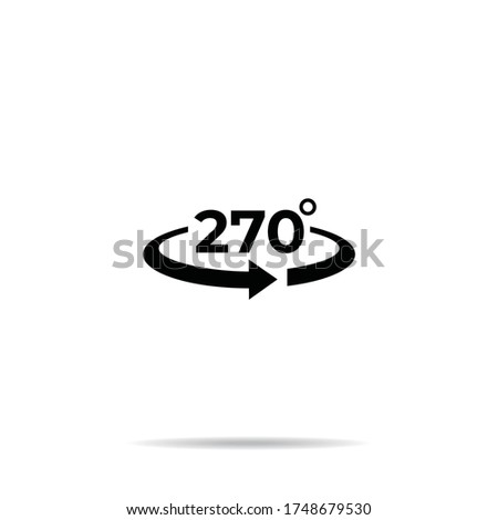 Angle 270 degrees  icon.270 degrees rotation symbol