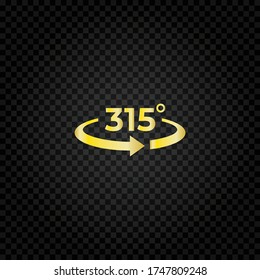 Angle 315 degrees  icon.315 degrees rotation symbol