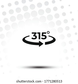 Drehsymbol für Winkel 315 Grad.315 Grad