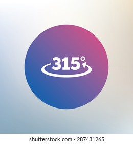 Angle 315 degrees sign icon. Geometry math symbol. Icon on blurred background. Vector
