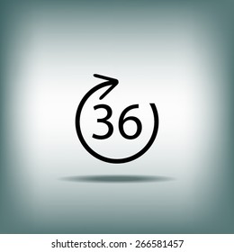 Angle 36 degree icon 