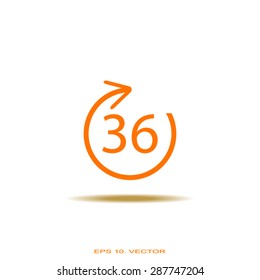 Angle 36 degree icon 