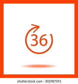 Angle 36 degree icon 