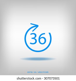 Angle 36 degree icon 