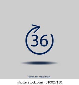 Angle 36 degree icon 