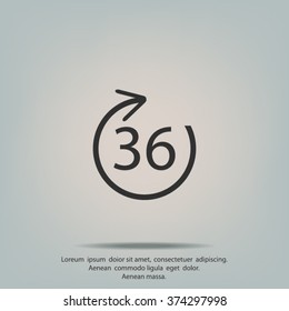 Angle 36 degree icon