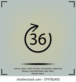 Angle 36 degree icon