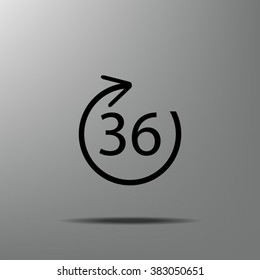 Angle 36 degree icon