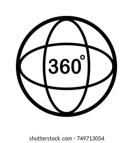 Angle 360 degree icon. Outline design. Vector Illustration