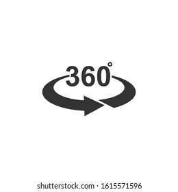 Angle 360 degree icon. 360 degree view icon design.Vector illustration.