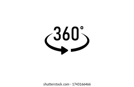 Símbolo vectorial de ángulo 360 grados 01