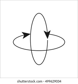  Angle 360 degrees arrows x y sign line icon on background