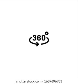 Angle 360 degrees, full rotation icon- Vector