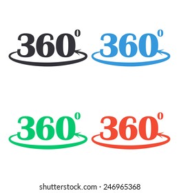 angle 360 degrees icon - colored vector illustration