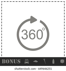 Angle 360 degrees icon flat. Simple vector symbol and bonus icon