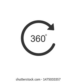Angle 360 degrees icon isolated. Rotation of 360 degrees. Geometry math symbol. Full rotation. Flat design. Vector Illustration