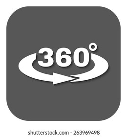 The Angle 360 degrees icon. Rotation symbol. Flat Vector illustration. Button