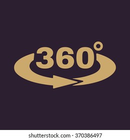 O ícone Ângulo 360 graus. Símbolo de rotação. Ilustração de vetor plano