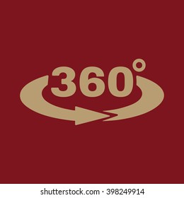 The Angle 360 degrees icon. Rotation symbol. Flat Vector illustration