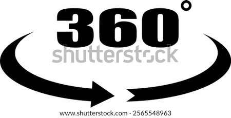 Angle 360 degrees icon Rotation symbol Flat vector image
