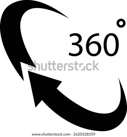 Angle 360 degrees icon Rotation Degree icons Flat vector, geometric mathematical angle radian of 360 rotation arrow symbol, isolated on transparent background, used for mobile app, web page or ui
