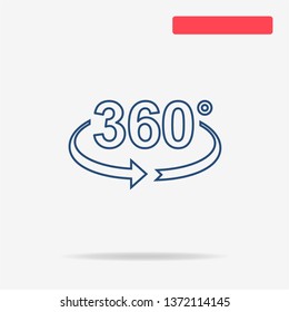 Angle 360 degrees icon. Vector concept illustration for design.