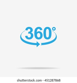 Angle 360 degrees icon. Vector concept illustration for design.