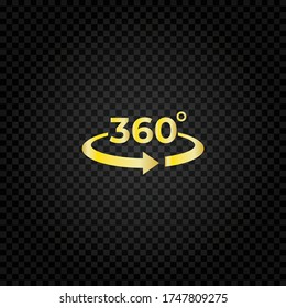 Icono de ángulo 360 grados.símbolo de rotación de 360 grados