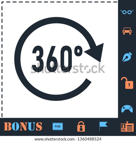 Angle 360 degrees. Perfect icon with bonus simple icons