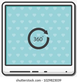 Angle 360 degrees sign flat vector icon. Arrow rotate illustration.