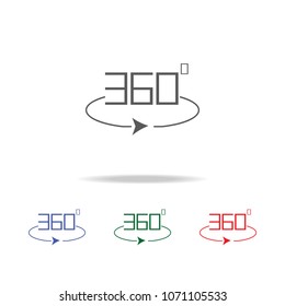 Angle 360 degrees sign icon. Elements of photo camera in multi colored icons. Premium quality graphic design icon. Simple icon for websites, web design, mobile app, info graphics on white background