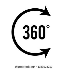 Angle 360 degrees sign icon. Geometry math symbol. Full rotation. Design elements. Curved many streak. Abstract Circular logo element on white background isolated. Vector illustration EPS 10