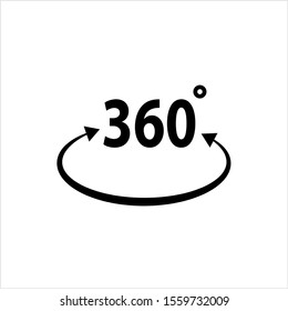 Angle 360 Degrees Sign Icon Vector Art Illustration