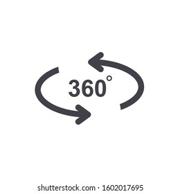 Angle 360 degrees sign icon. Geometry math symbol. Full rotation. Vector
