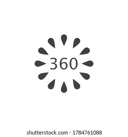Angle 360 degrees sign icon. Geometry math symbol. Full rotation