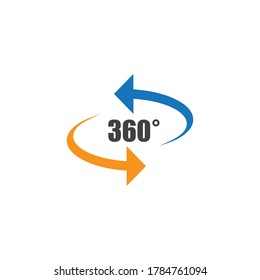 Angle 360 degrees sign icon. Geometry math symbol. Full rotation