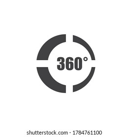 Angle 360 degrees sign icon. Geometry math symbol. Full rotation