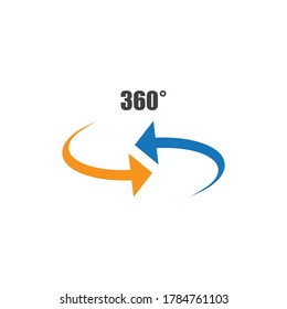 Angle 360 degrees sign icon. Geometry math symbol. Full rotation