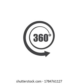 Icono de signo de ángulo 360 grados. Símbolo matemático geométrico. Rotación completa