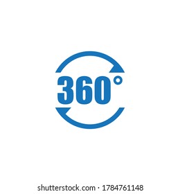 Icono de signo de ángulo 360 grados. Símbolo matemático geométrico. Rotación completa