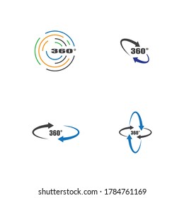 Angle 360 degrees sign icon. Geometry math symbol. Full rotation