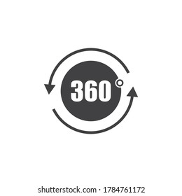 Angle 360 degrees sign icon. Geometry math symbol. Full rotation