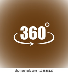 Angle 360 degrees sign icon. Geometry math symbol.