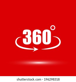 Angle 360 degrees sign icon. Geometry math symbol.