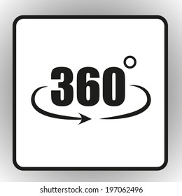 Angle 360 degrees sign icon. Geometry math symbol.
