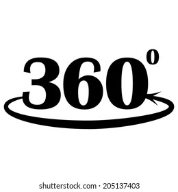 Angle 360 degrees sign icon - vector illustration