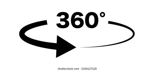 Angle 360 degrees sign icon. 